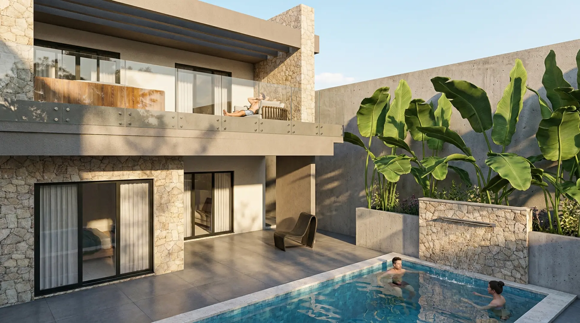 Planta executiva e maquete de arquitetura